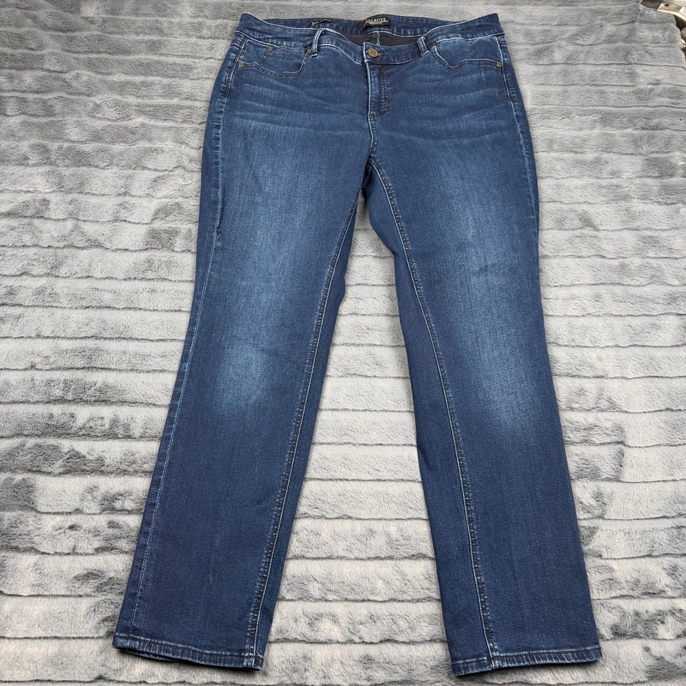 Talbots Flawless Five-Pocket Straight Leg Jeans Blue Denim 16WP Woman Petites